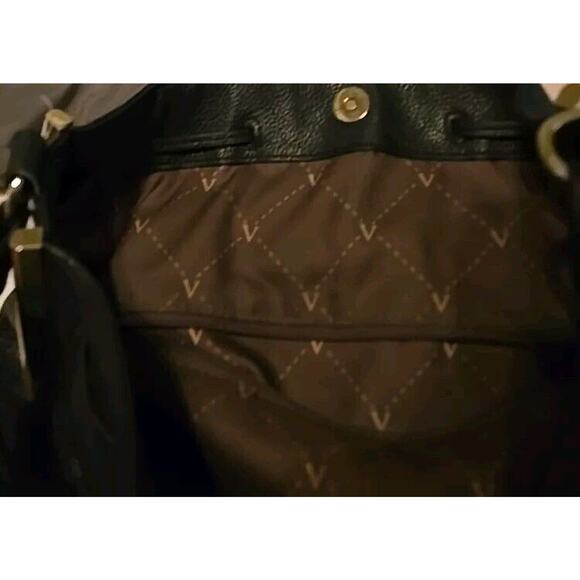 Vince Camuto Black Pebbled Genuine Leather Handbag Preppy Luxury Soft - Picture 8 of 10